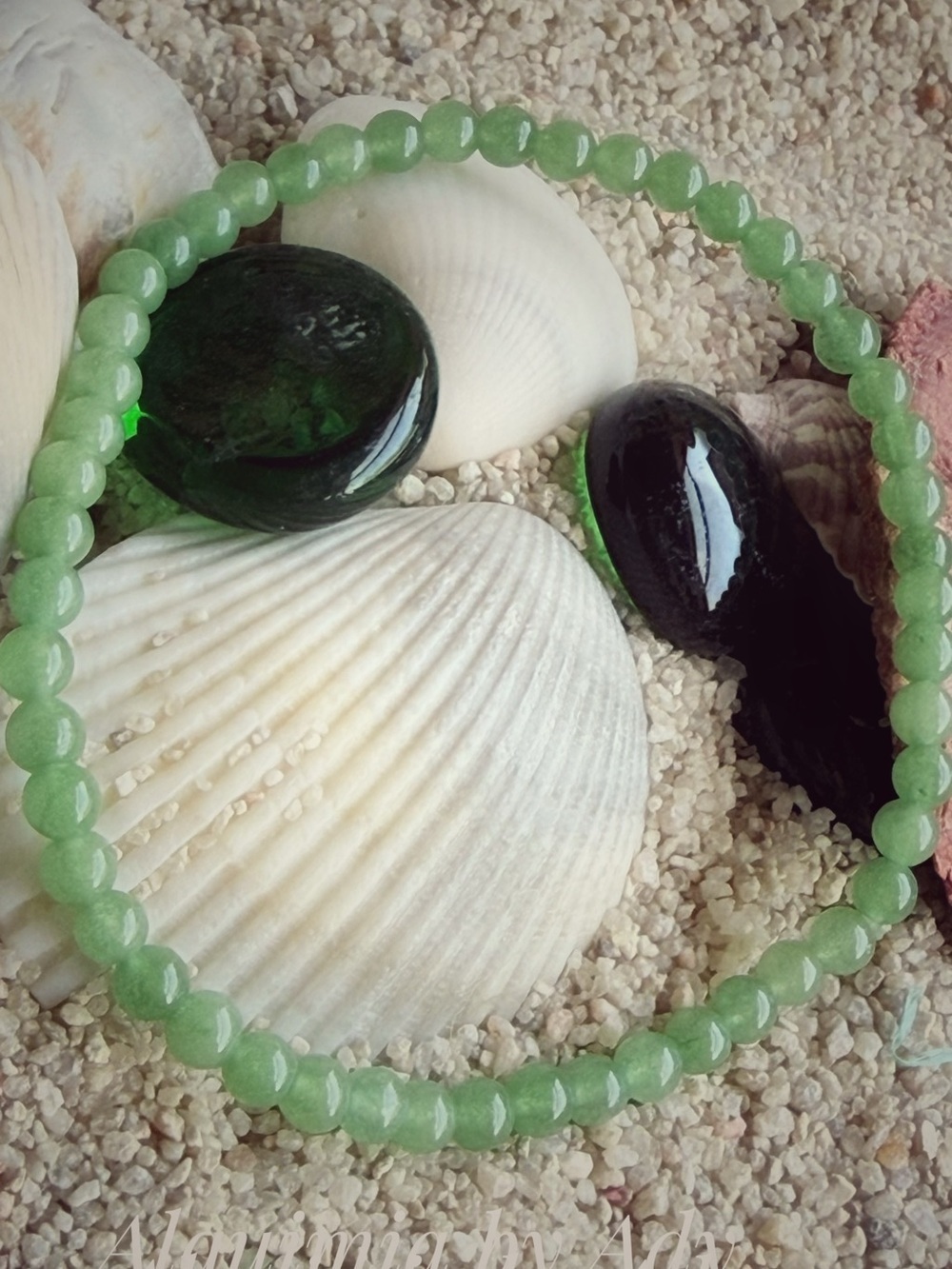 Aventurine super dainty beaded bracelet/grounding and wealth